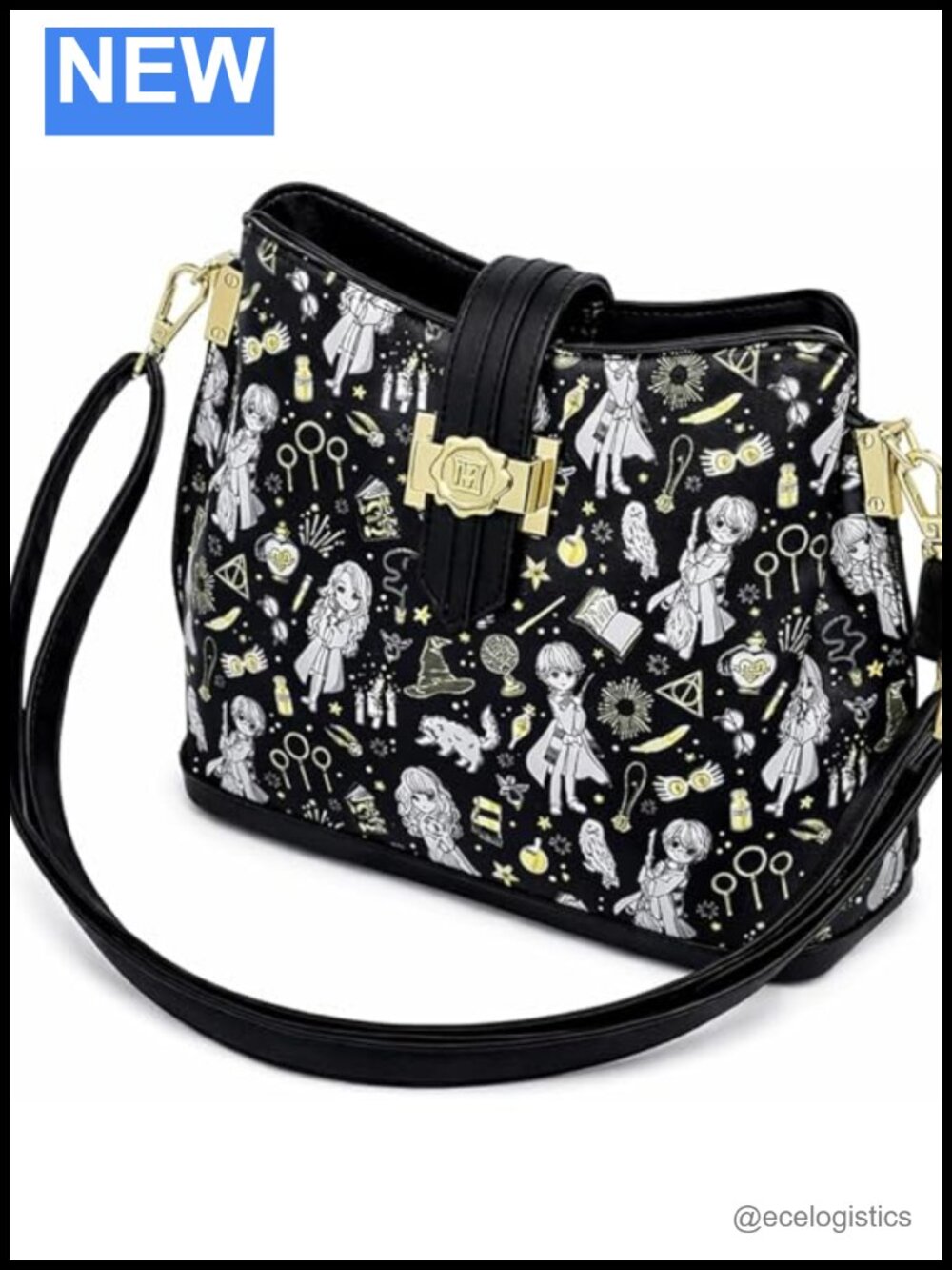 Harry Potter Magical Elements Crossbody Bag Faux Leather Adjustable Strap